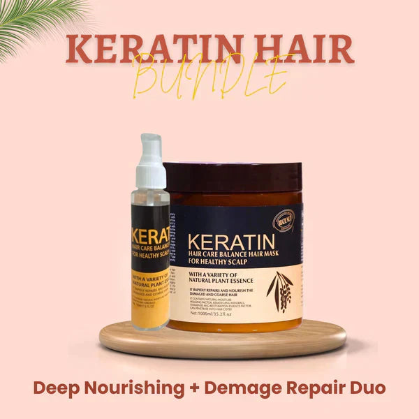 Keratin Hair Care Bundle (Keratin Hair Shampoo, Keratin Mask, and Keratin Hair Serum)